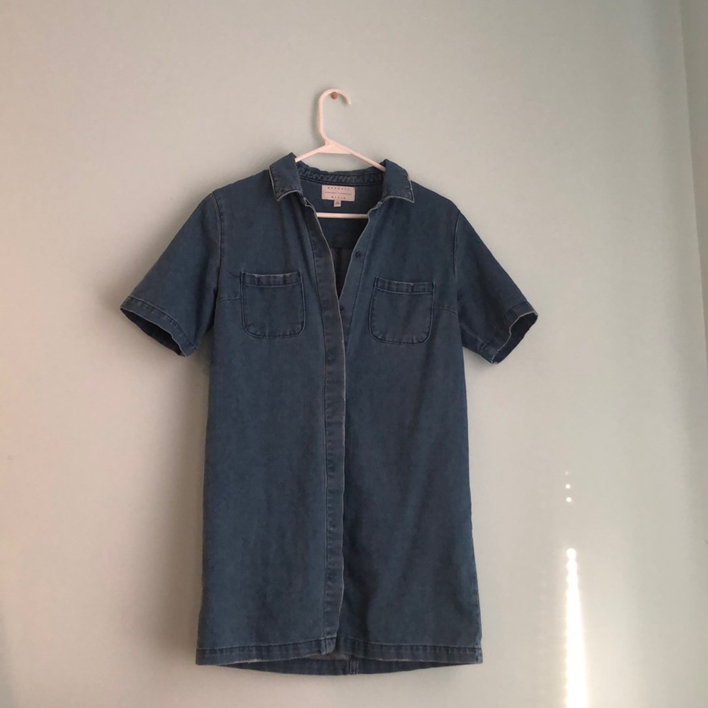 denim button up dress